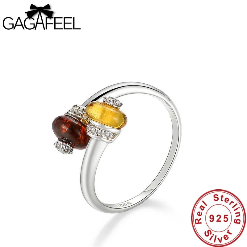 GAGAFEEL, Новое 925 пробы, серебряное, натуральное, желтое, красное, Женское кольцо, модное, оригинальное, хорошее ювелирное изделие, милое кольцо для женщин, вечерние, с шармом, Прямая поставка