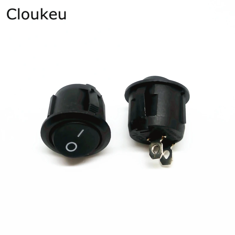 5 шт. 20 мм клавишный выключатель круглая черная лампа 2 контакта файла Seesaw питания