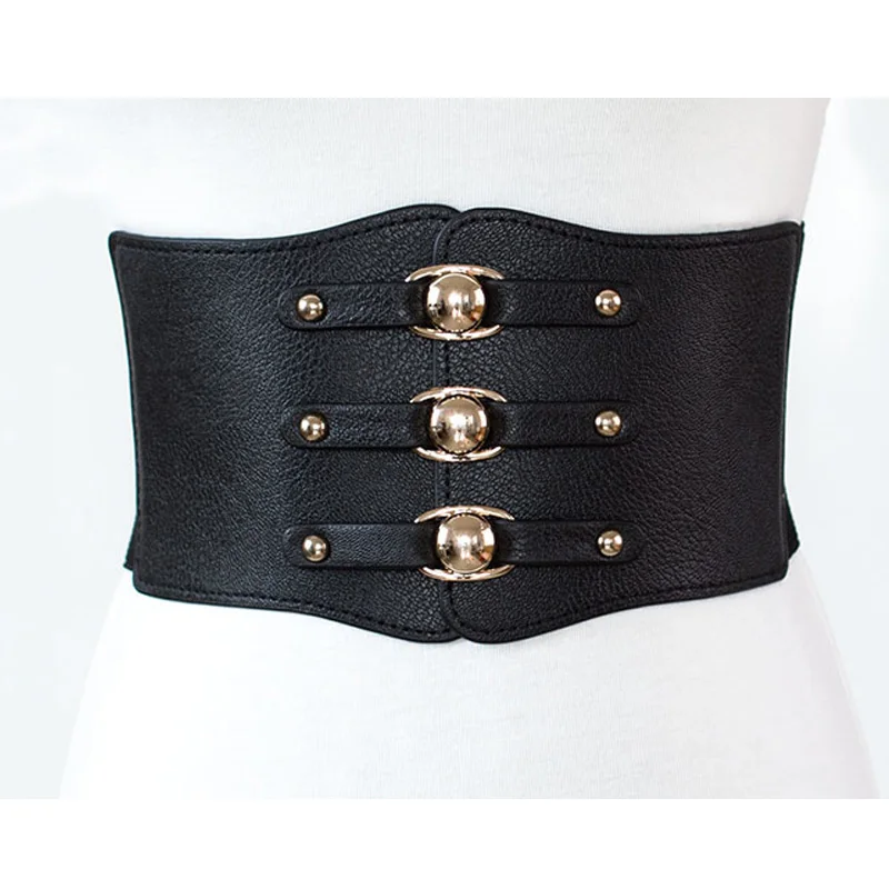 Женский корсет из искусственной кожи на пуговицах|Женские ремни| |