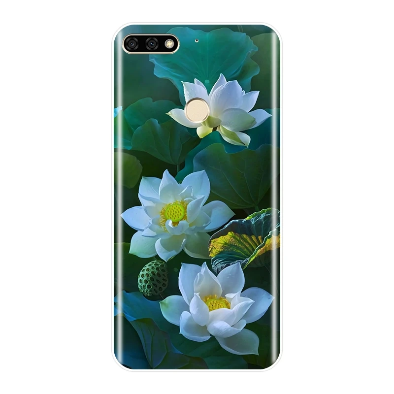 Для Huawei Honor 7 8 9 10 Lite чехол силиконовый цветок мягкая задняя крышка для 8X MAX 7S 7X 7A 7C Pro