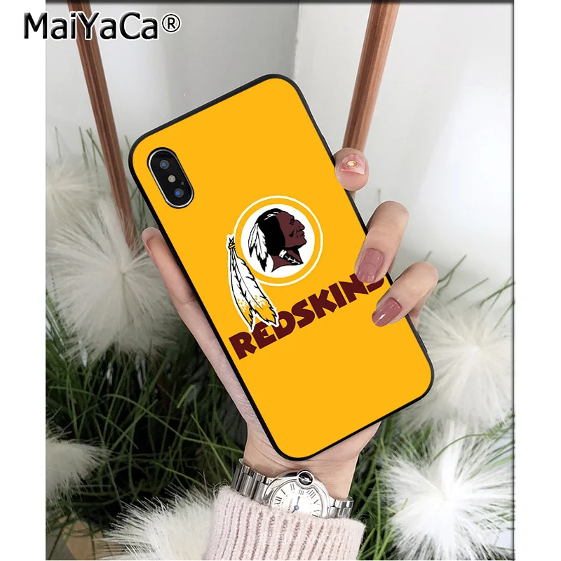 MaiYaCa Вашингтон Редскинз ТПУ мягкий силиконовый черный чехол для телефона для Apple iPhone 8, 7, 6, 6S Plus, X XS Макс 5 5S SE XR крышка