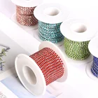 14 цветов SS6 10 ярдов цепочка Стразы Серебряный Коготь красочные пришивные стразы цепочка для самодельных украшения одежды платья B1234