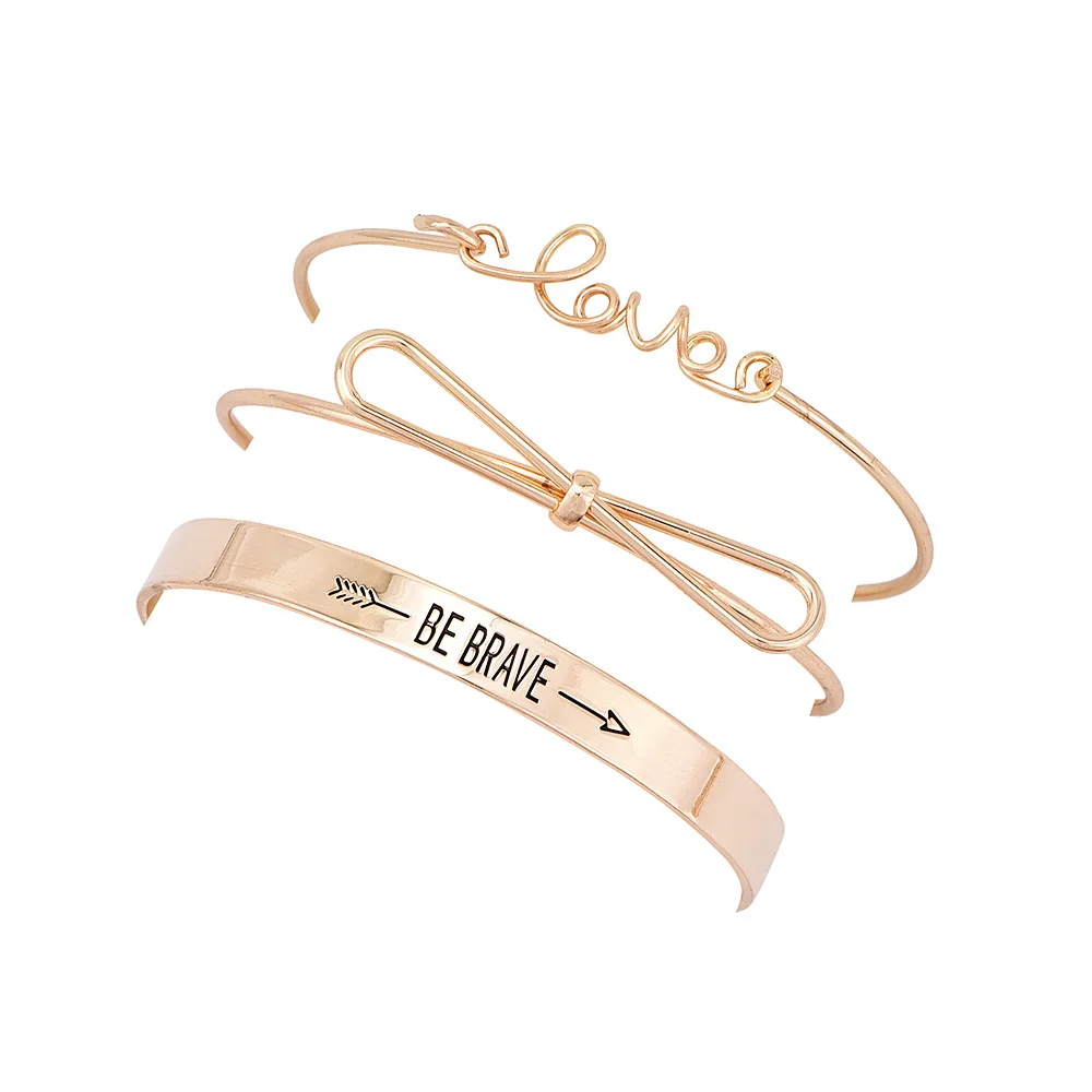 Новые модные ювелирные изделия с узлом love be brave манжеты браслет набор подарок для