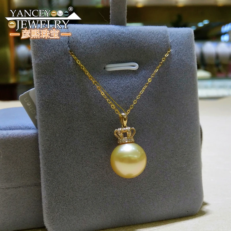 2019 Новое натуральное колье с жемчужными подвесками Fina Jewelry 11-12 мм большие золотые