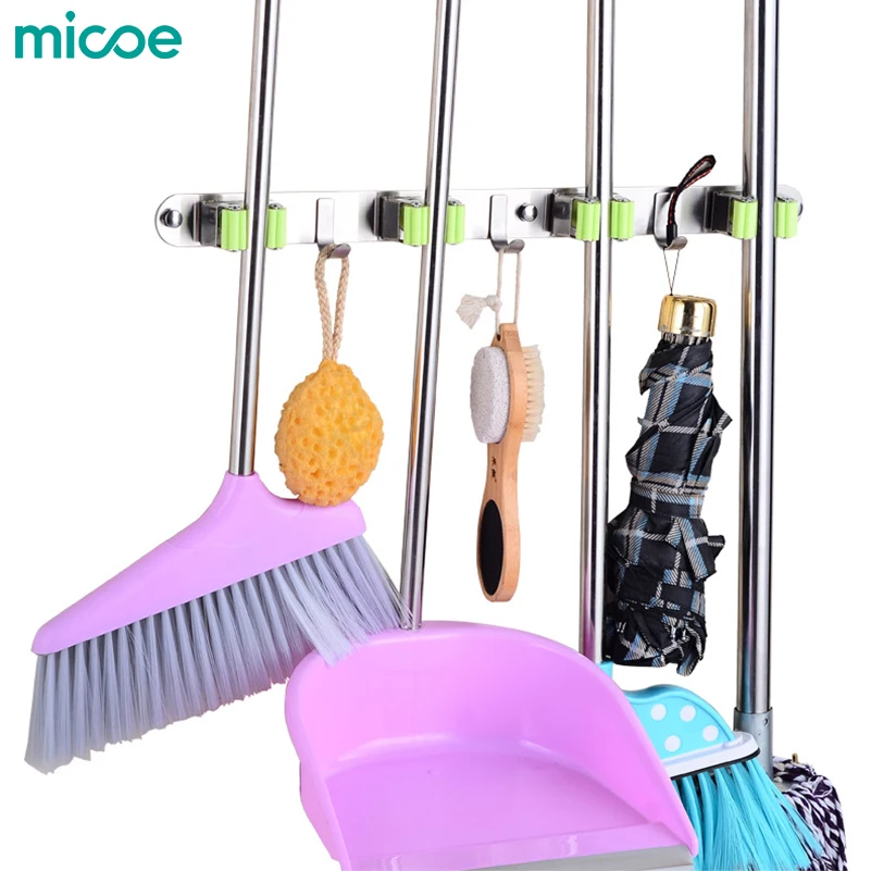 Настенная стойка для швабры MICOE 304 из нержавеющей стали полка швабр Бесплатная
