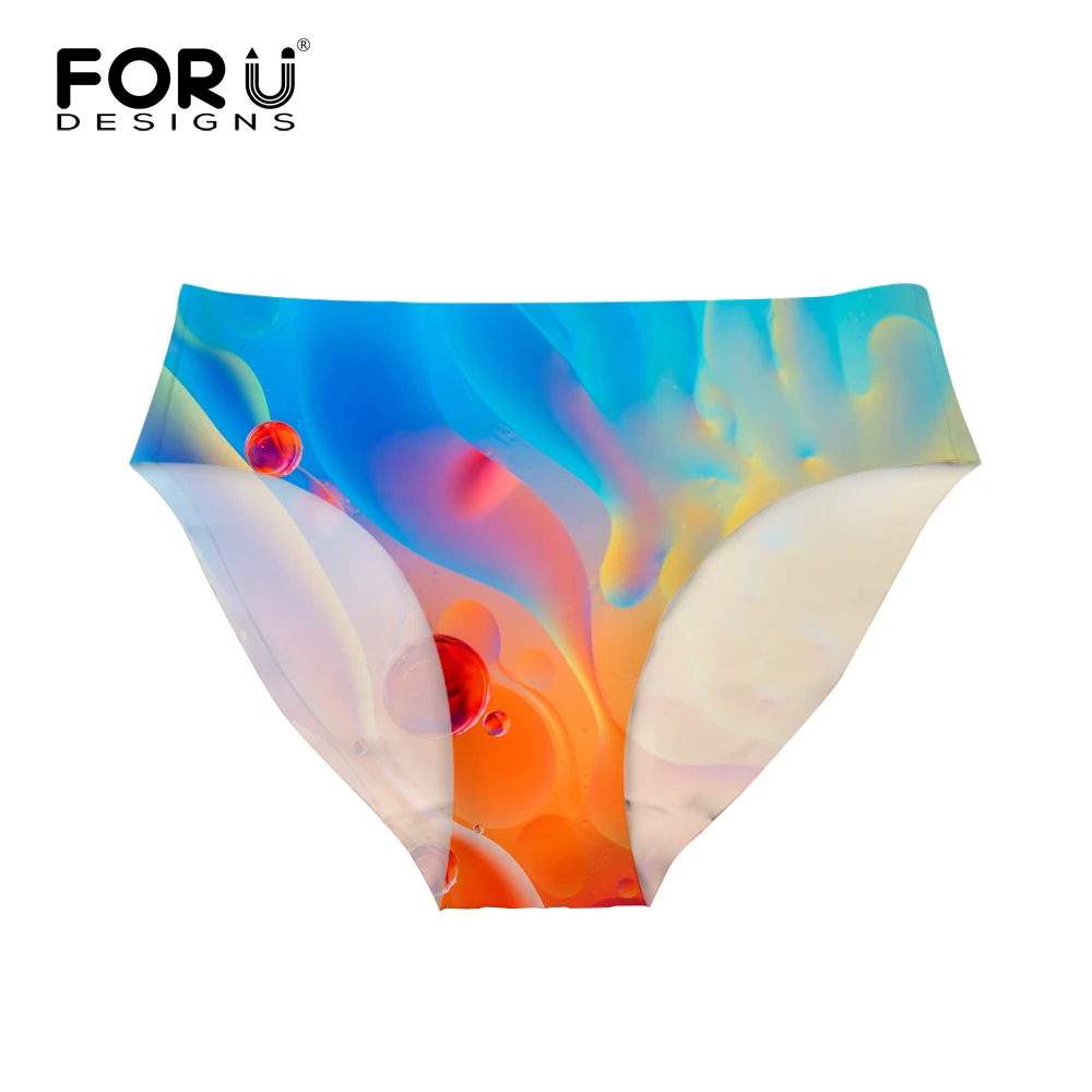 FORUDESIGNS/Красочные трусы с рисунком бесшовные трусики на каждый день нижнее белье