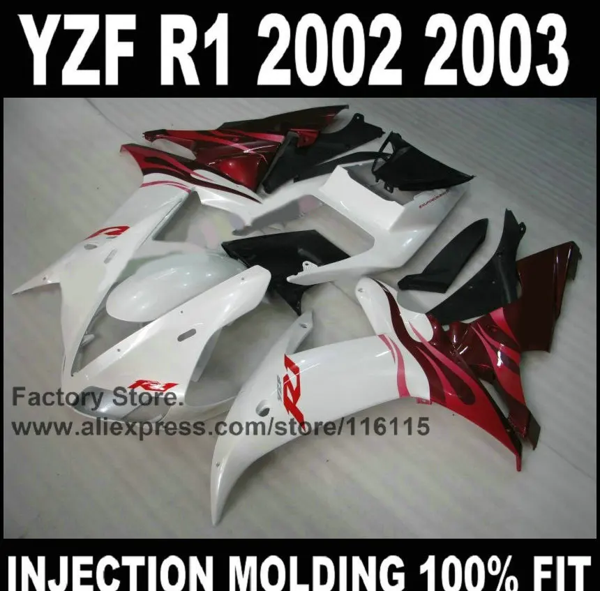 MOTOMARTS полный инжектор обтекатели комплект для YAMAHA 2002 2003 R1 YZF 02 03 белый красный ABS