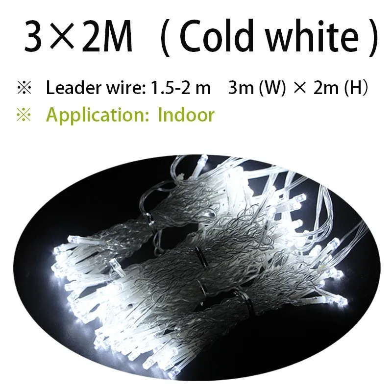 3x1/3x2/4x2 m 320 светодиодные гирлянды из сосульки рождественские сказочные огоньки для дома на открытом воздухе для свадьбы/вечерние/занавески/украшения сада - Испускаемый цвет: White