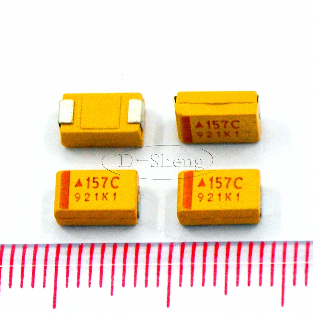 10 шт./SMD Танталовый конденсатор 157C Polar 150 мкФ 16V D Тип 7343 желтый|capacitor 16v|capacitor
