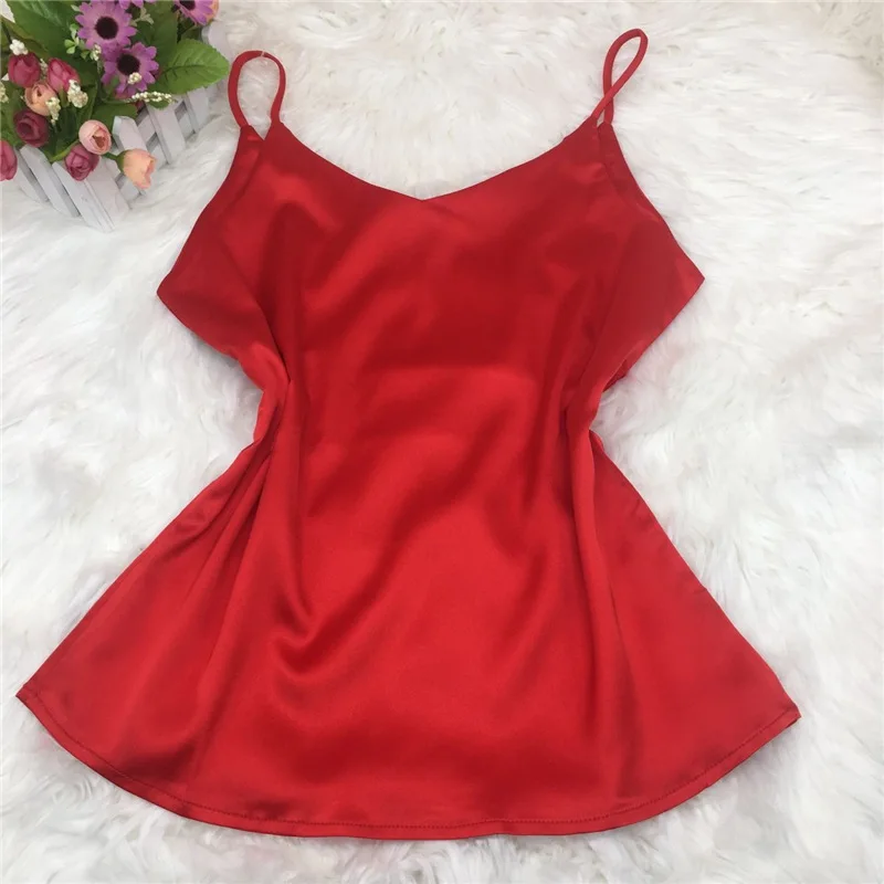 Топ женский атласный с V образным вырезом без рукавов| |