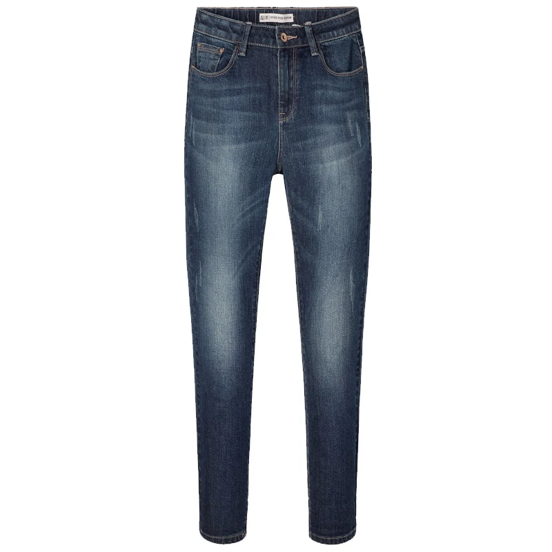 Женские прямые джинсы LEIJIJEANS, джинсы полной длины, со средней посадкой, "рваные" с эффектом потертости "усы", большие размеры, весна