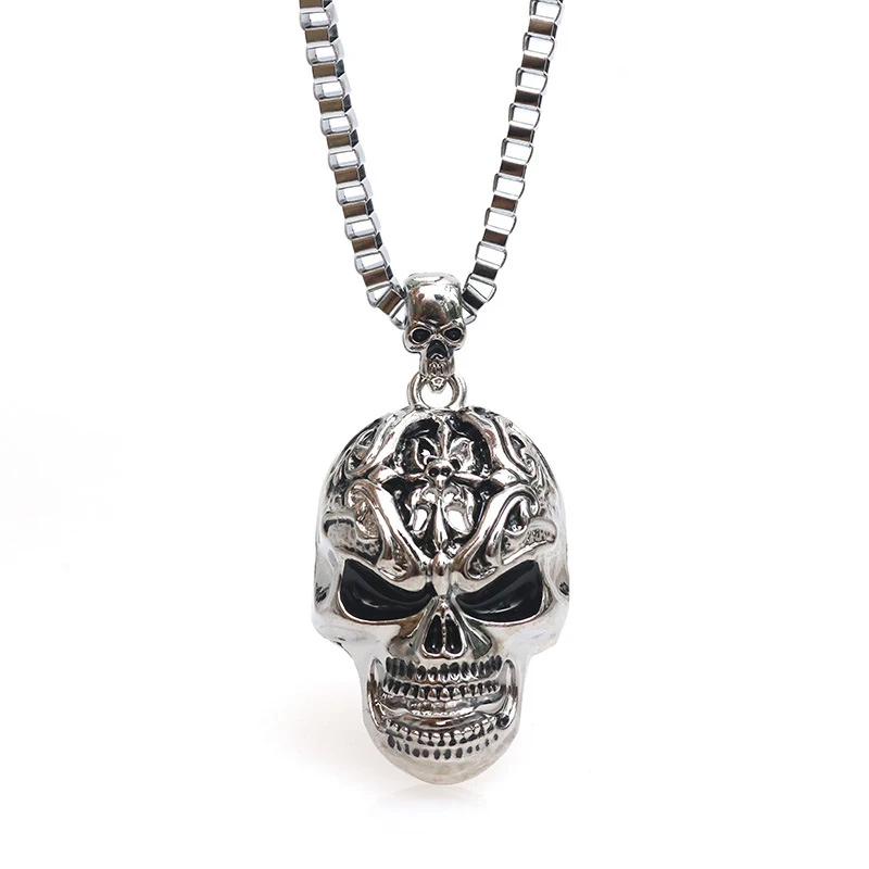 

Hollow Skull Pendant Necklaces For Women Men Clavicle Collar Statement Necklace Collares Punk Style Dainty Pendant Necklace Gift