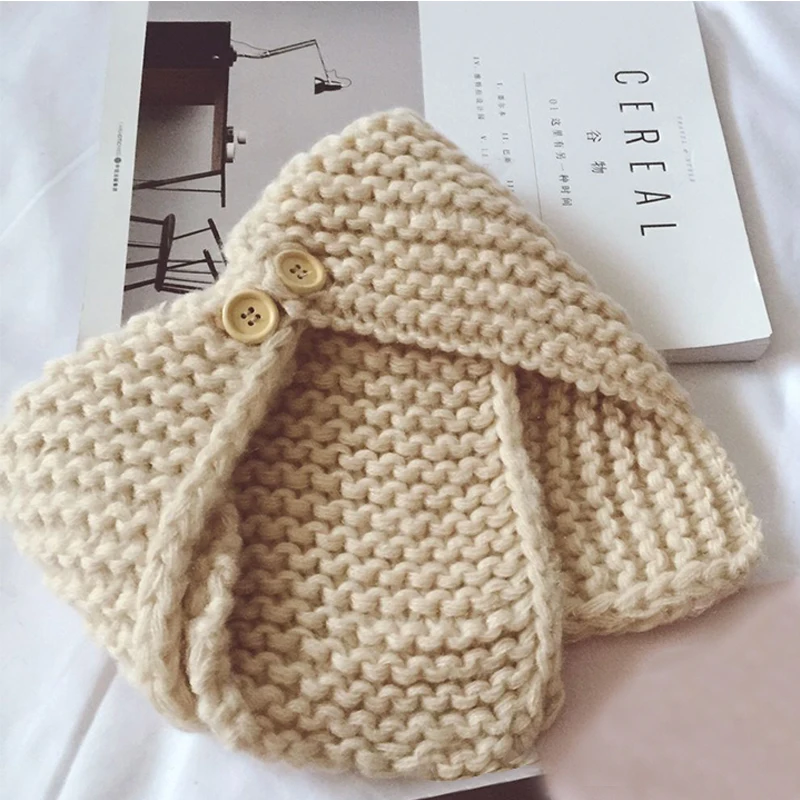 2017 детский зимний шарф модная детская шерстяная накидка воротник на пуговицах