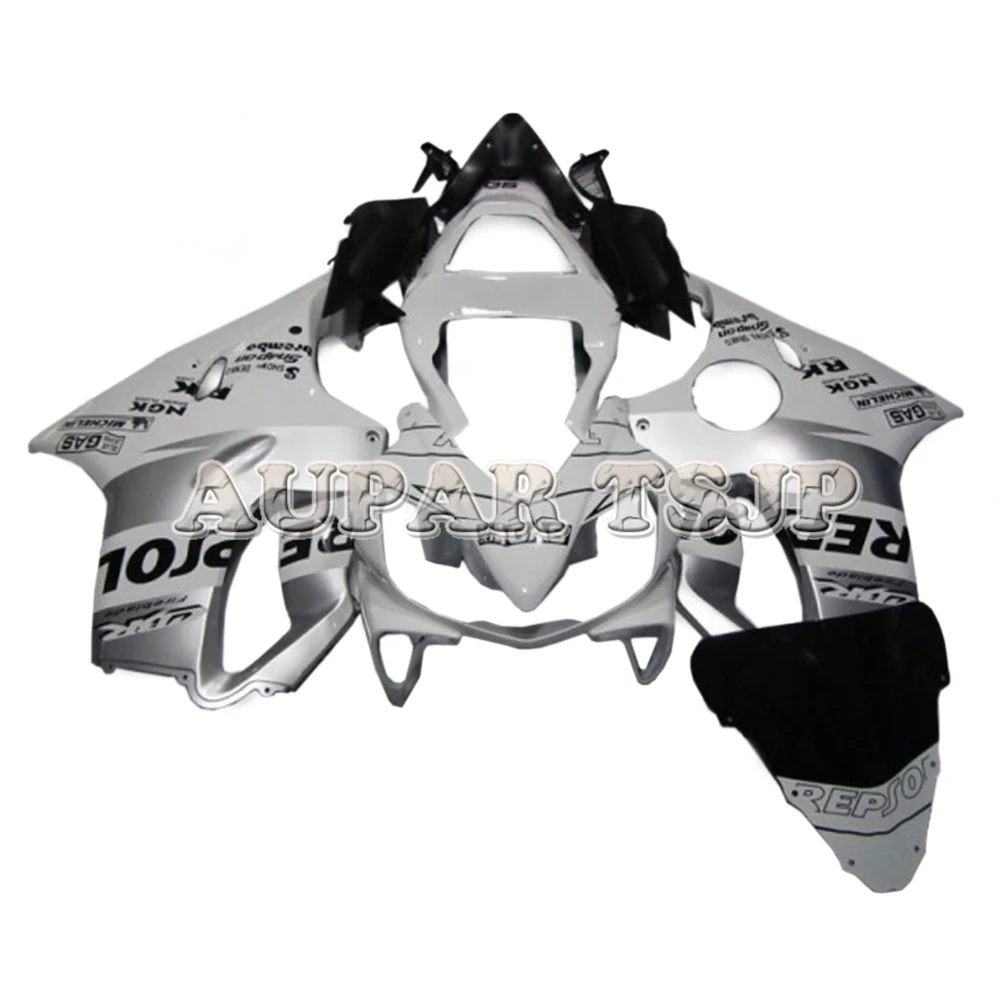 

Full Repsol Silver White Body Works Cowlings For Honda 2001 2002 2003 CBR600F4i Injection Molding Motorbike Body Frames Fairings