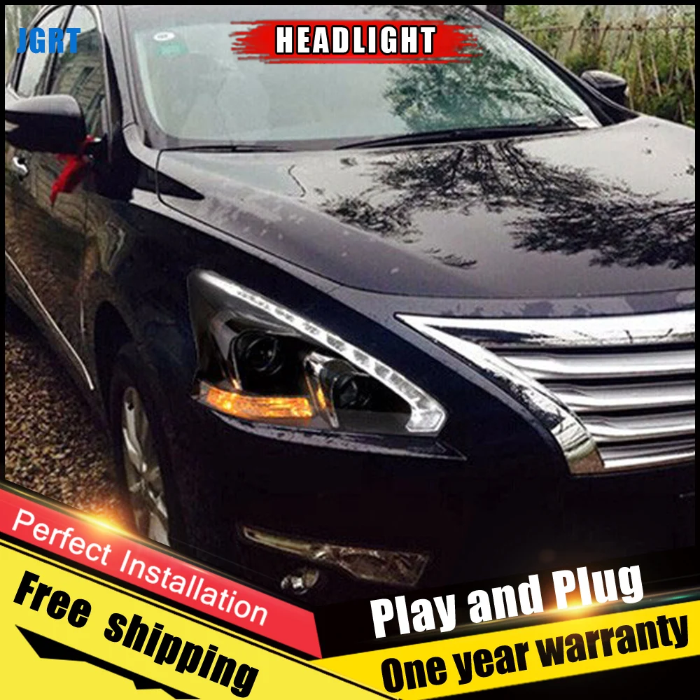 2 шт. автомобильный стиль светодиодный фары для Nissan Teana 2013- для головной лампы светодиодный объектив двойной луч H7 HID Xenon bi xenon объектив