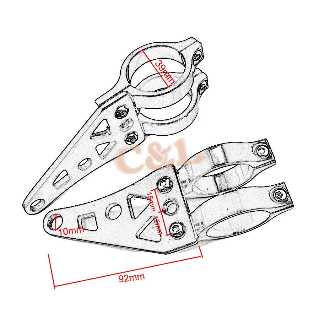 Черный 39 мм алюминиевый кронштейн для фары вилка поворотный сигнал зажимы Кафе