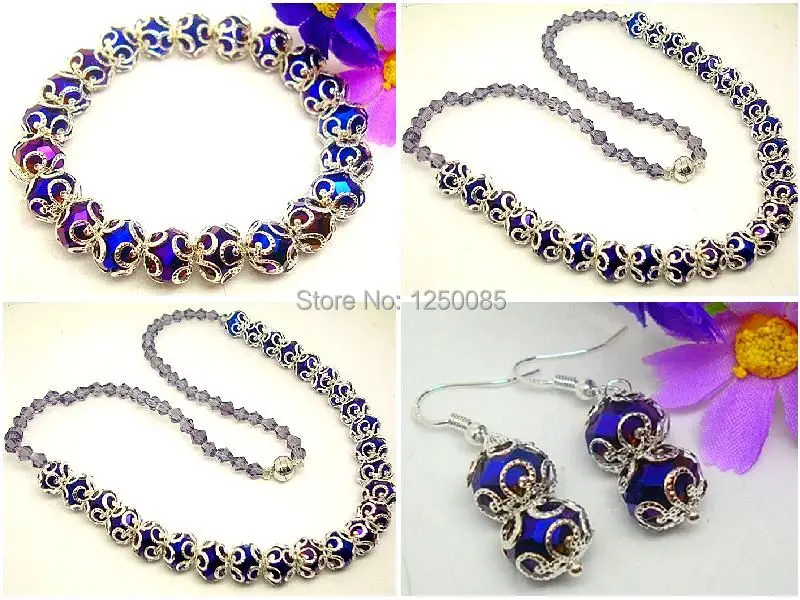 Красивый цветок распорка хрустальные бусы ожерелье браслет серьги ювелирный
