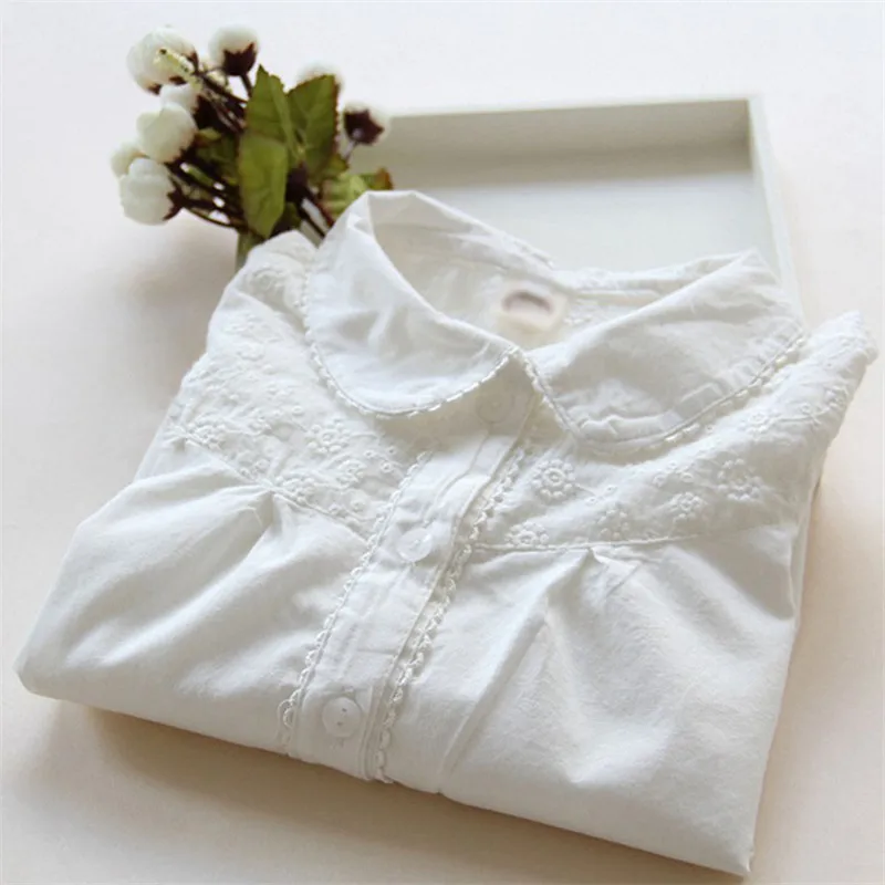 Весенняя блузка для маленьких девочек детская хлопковая повседневная школьная