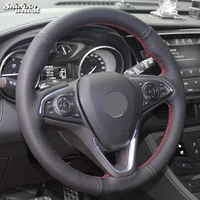 bannis black genuine leather hand stitched car steering wheel cover for buick envision 2014 2015