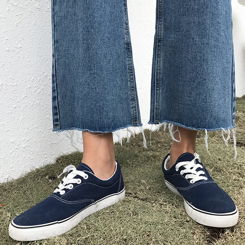 Женские джинсы с высокой талией узкие брюки широкими штанинами в Корейском стиле