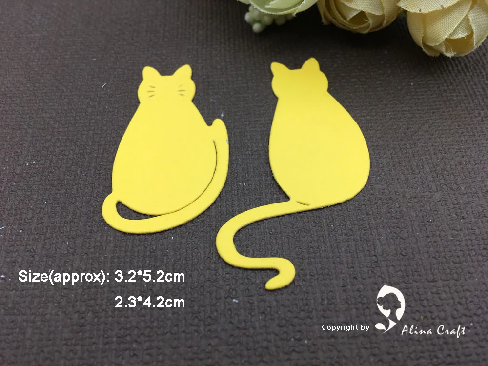 Металлические режущие штампы 2 шт. кошачьи животные семейный друг скрапбукинг