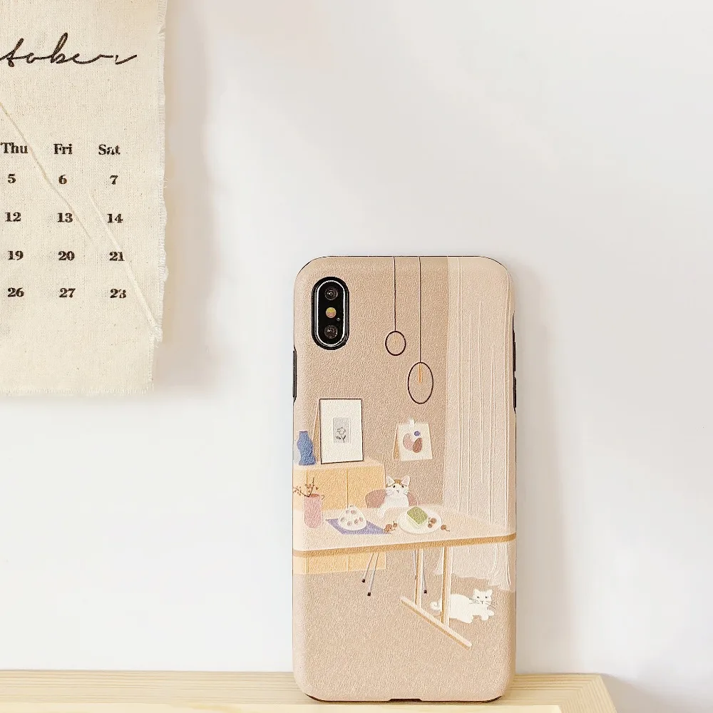 Винтаж кот шаблон чехол для iPhone X XS XR 6 S 7 8 плюс MAX силиконовый мягкий матовый