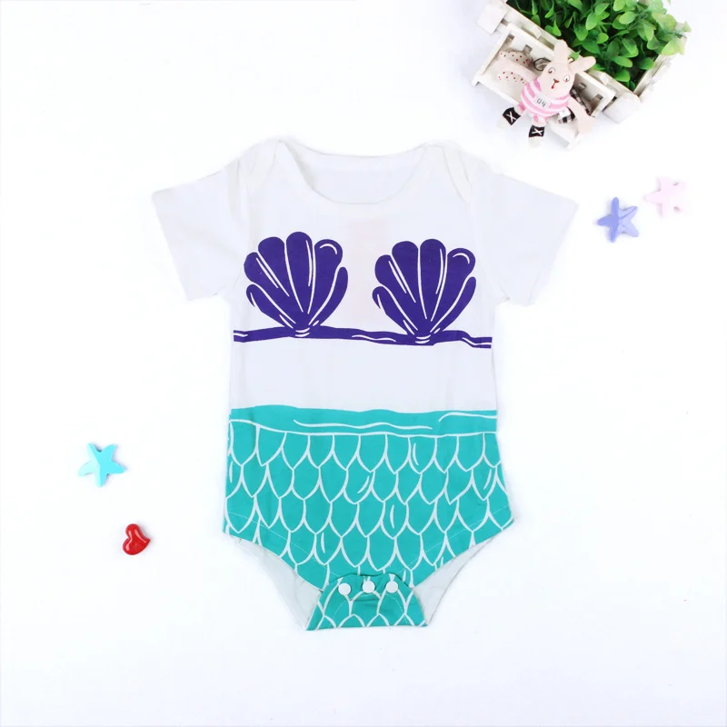 Детский хлопковый комбинезон с коротким рукавом принтом|infant jumpsuit|short sleeve romperbaby