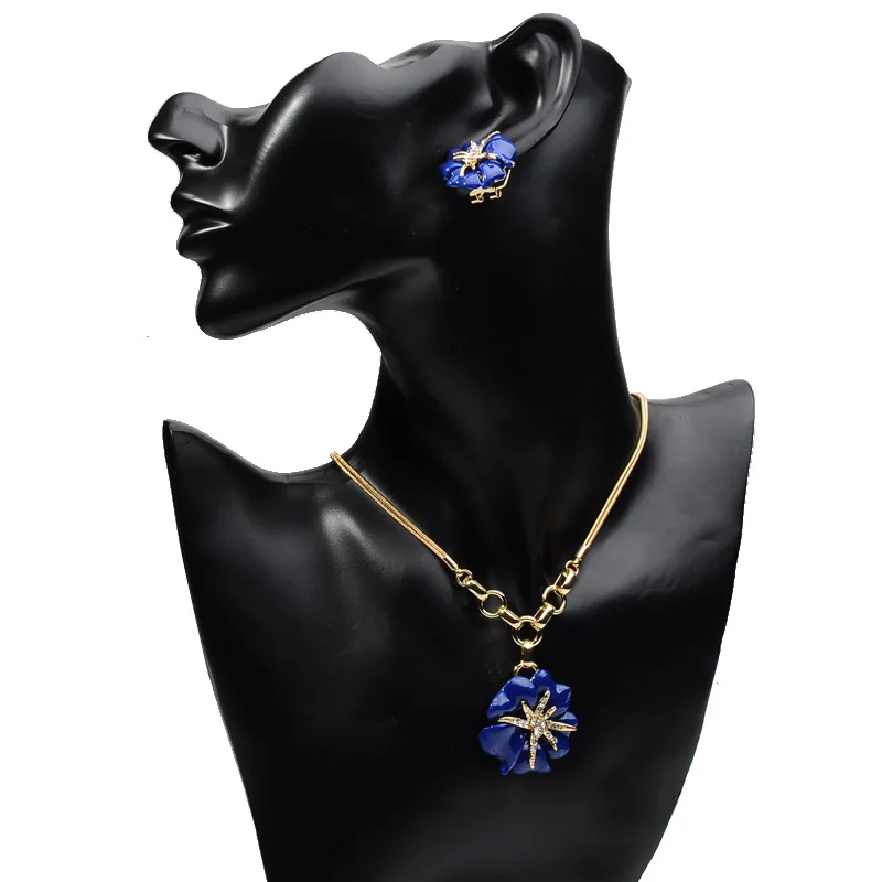 Европейская и американская мода 3p Золотая большая Роза Стразы ювелирные наборы