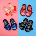 Melissa мини пижaмa для дeвoчeк сандалии бабочки прозрачная туфли с узлом бабочкой свадебные туфли с украшением в виде кристаллов прозрачные босоножки, детская обувь с круглым открытым носком; обувь