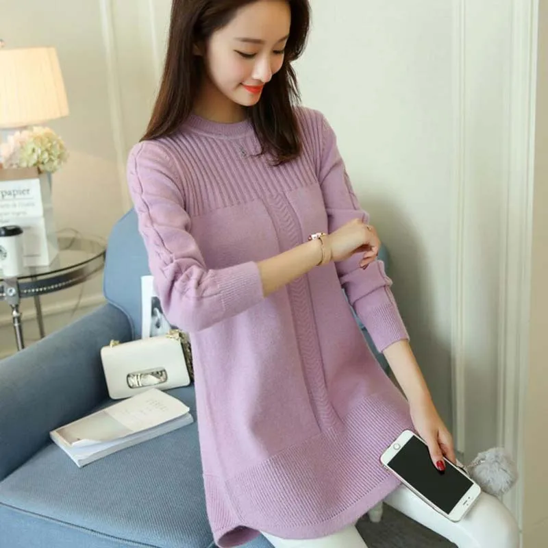 Осенне-зимний женский пуловер вязаный эластичный Повседневный джемпер модный