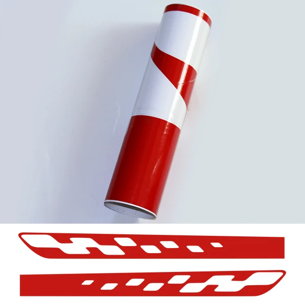 Gloss Red 2 шт. Автомобильная дверь боковая полоса юбка наклейка Гоночный флаг Спортивная графика Стайлинг наклейка для Renault Dacia Sandero 2 RS аксессуары - Название цвета: Gloss Red