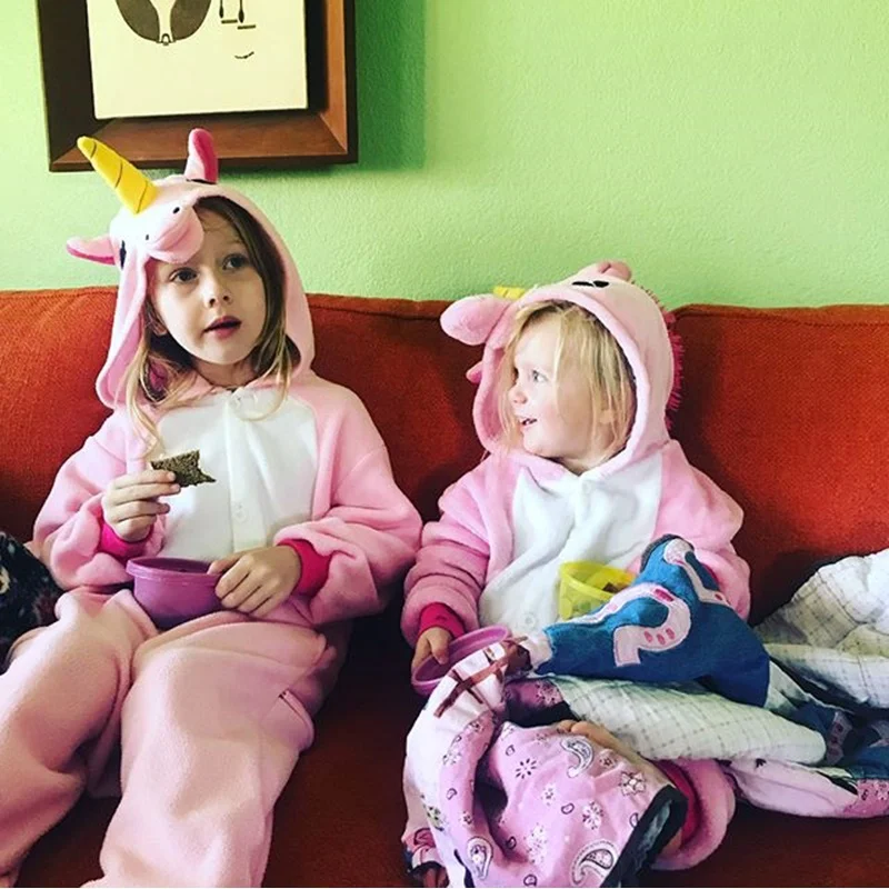 кигуруми Кигуруми Единорог Onesie одинаковые пижамы для всей семьи детей взрослых