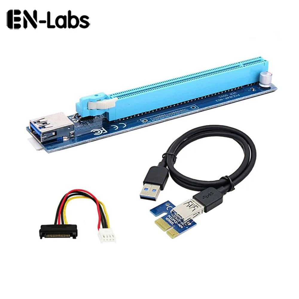 En Labs Низкопрофильная майнинговая плата PCIe 1 16x PCI Express Удлинительный адаптер USB 3 0 e