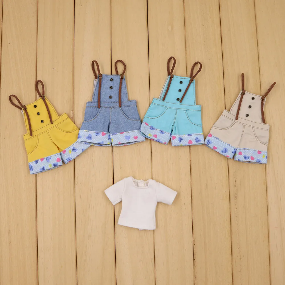 Костюм одежды для куклы Blyth фиолетовая шифоновая футболка и джинсы брюки 1/6 BJD ICY NEO