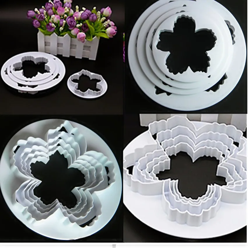 Новинка 2019 4 шт выпечки печенья резак тиснение плесень помадка торт Пион цветок