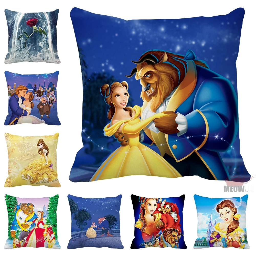 Beauty and The Beast Square Custom Zippered Multi Size Throw Pillow Case Free Shipping | Дом и сад