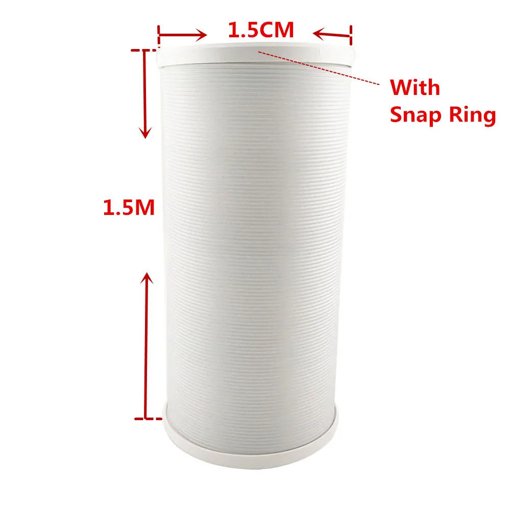 1.5M 15CM With ring Запчасти для кондиционера, Сменные аксессуары, соединительный шланг для выхлопной трубы 1,5 см, соединительный или ремонтный Выпускной Шланг с/без кольца - Цвет: 1.5M 15CM With ring