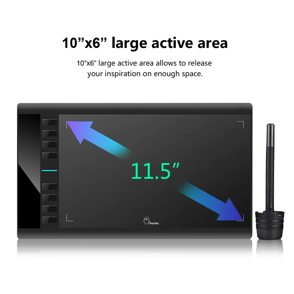 Цифровой графический планшет Parblo A610 5080LPI с рисунком + противообрастающая
