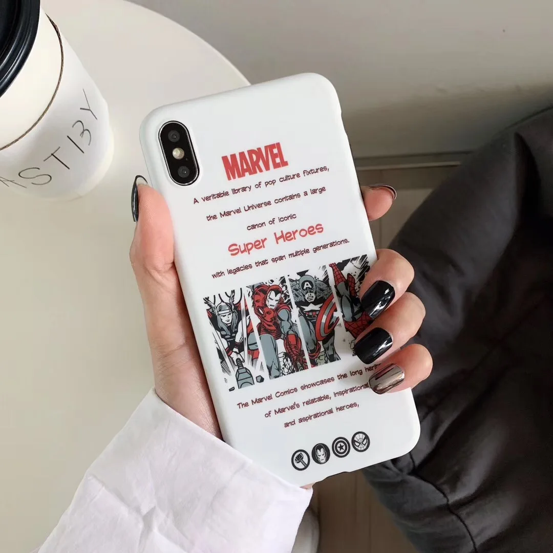 MARVEL логотип супергероя Железный Человек-паук Капитан Америка чехол для Apple iPhone 7 8