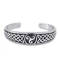 elfasio womens mens stainless steel bracelet silver tone classic celtic knot with irish pattern jewelry