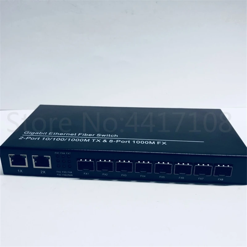 Коммутатор Ethernet 8SFP и 2UTP Gigabit волоконно-оптический медиаконвертер 8 * SFP 2 порта RJ45
