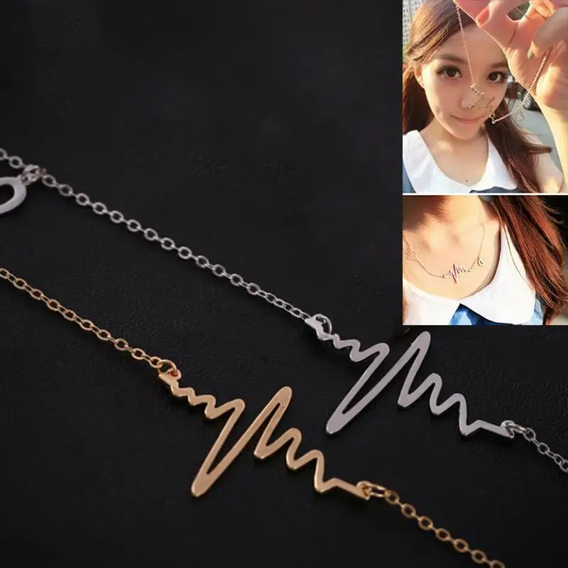 Ожерелье с ритмом сердца ожерелье подвеской|chain necklace|heart beatheartbeat necklace |
