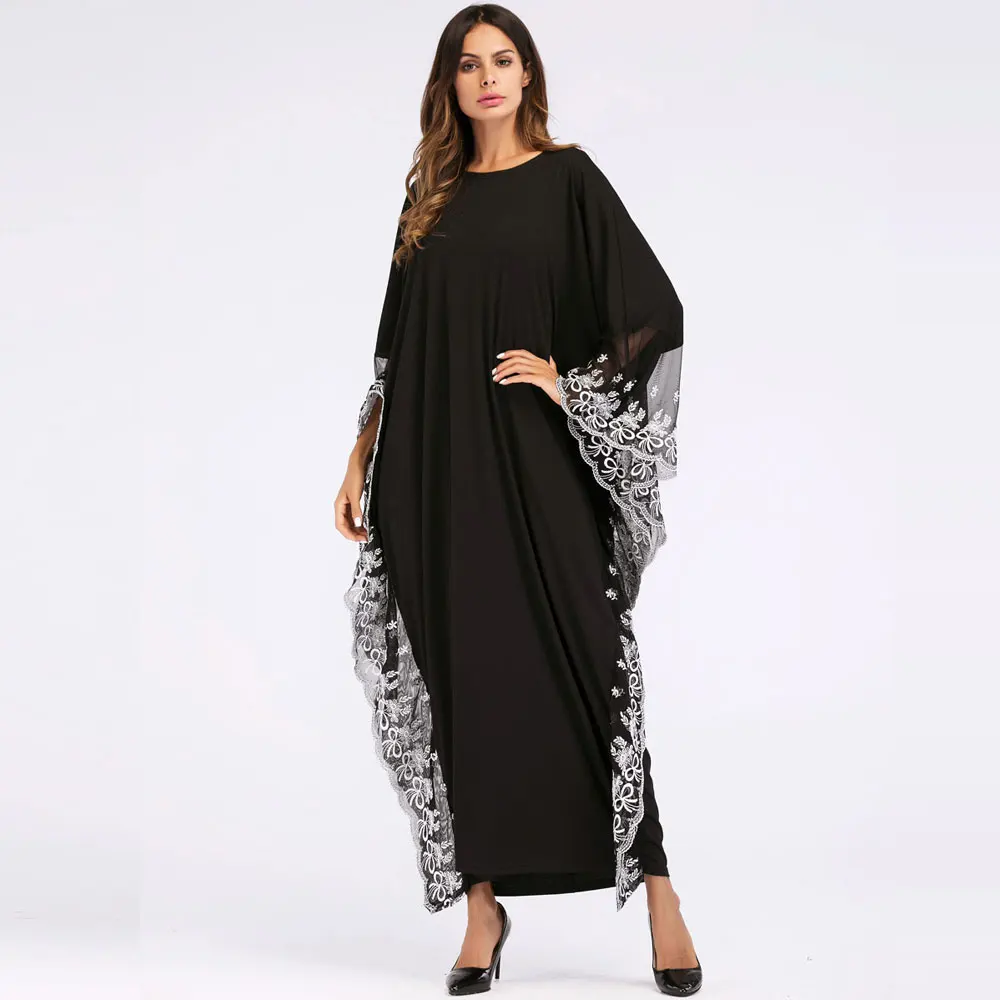 New Fashion Adult lace embroidered Loose Robe Dress Muslim Turkish Dubai Abaya Musulman Arab Worship Service | Тематическая одежда