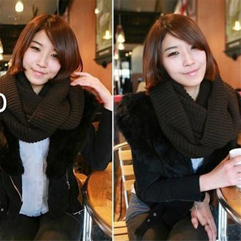 Зимний мужской женский вязанный шарф шаль теплый мягкий шейный платок шарфы IK88 |