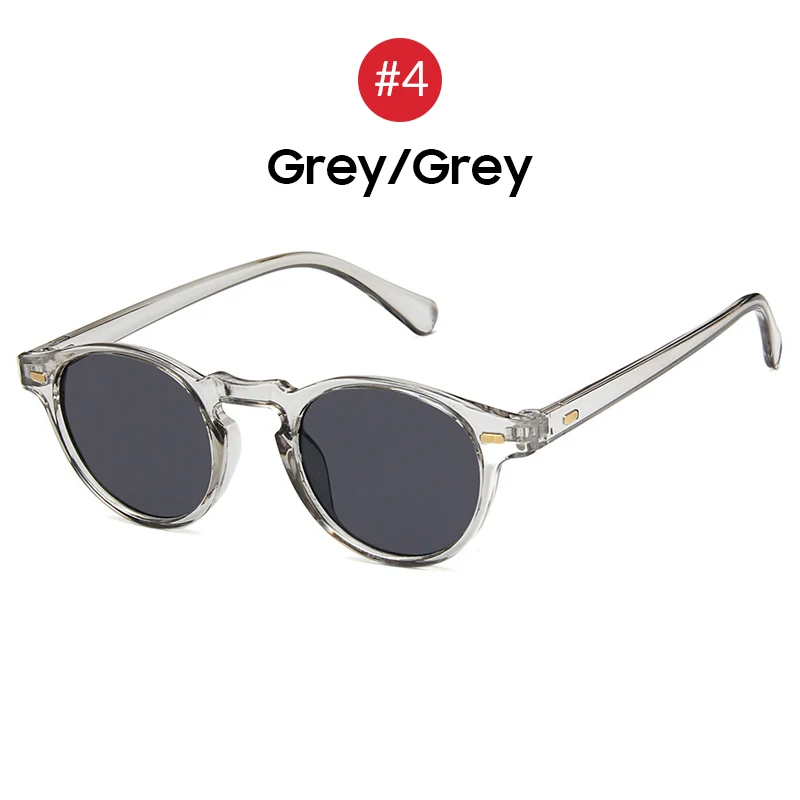 4 Grey Grey VIVIBEE мужские модные овальные маленькие солнцезащитные очки прозрачные классические UV400 Солнцезащитные очки тренды для прозрачных оттенков для женщин - Цвет линз: 4 Grey Grey