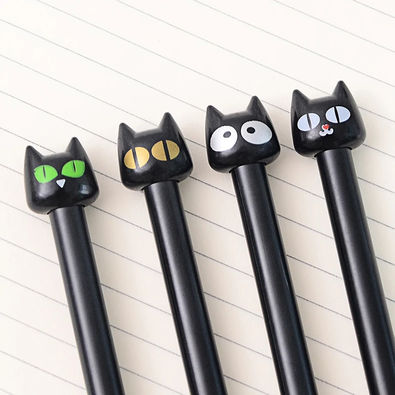 

Korean Creative Black Cat Gel Pen Cartoon Kawaii Plastic Gel Pens Learning Writing Pen Stationery Office School Supplies