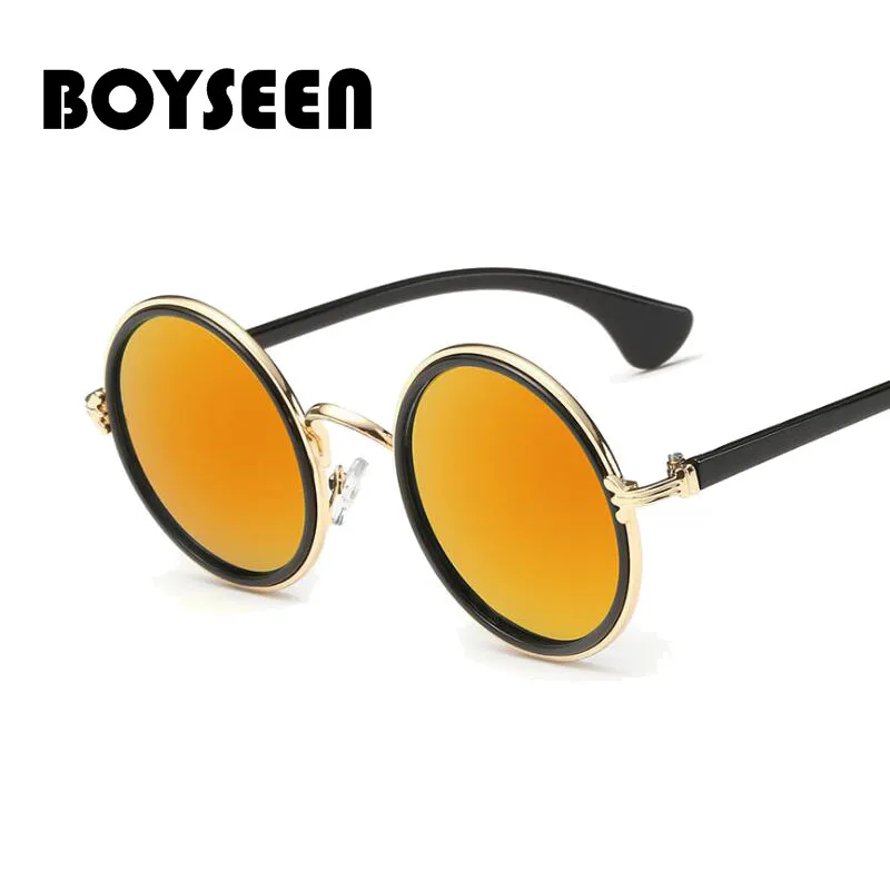 BOYSEEN, круглые солнцезащитные очки для женщин и мужчин, Ретро стиль, металлическая оправа, очки, линзы, солнцезащитные очки для мужчин и женщин, оптические очки UV400 435