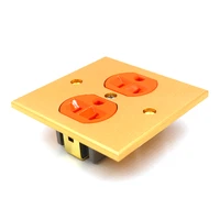 one piece pure alloy wall power audio av grade wall power outlet port orange 86mmx86mm wall power sock with gold