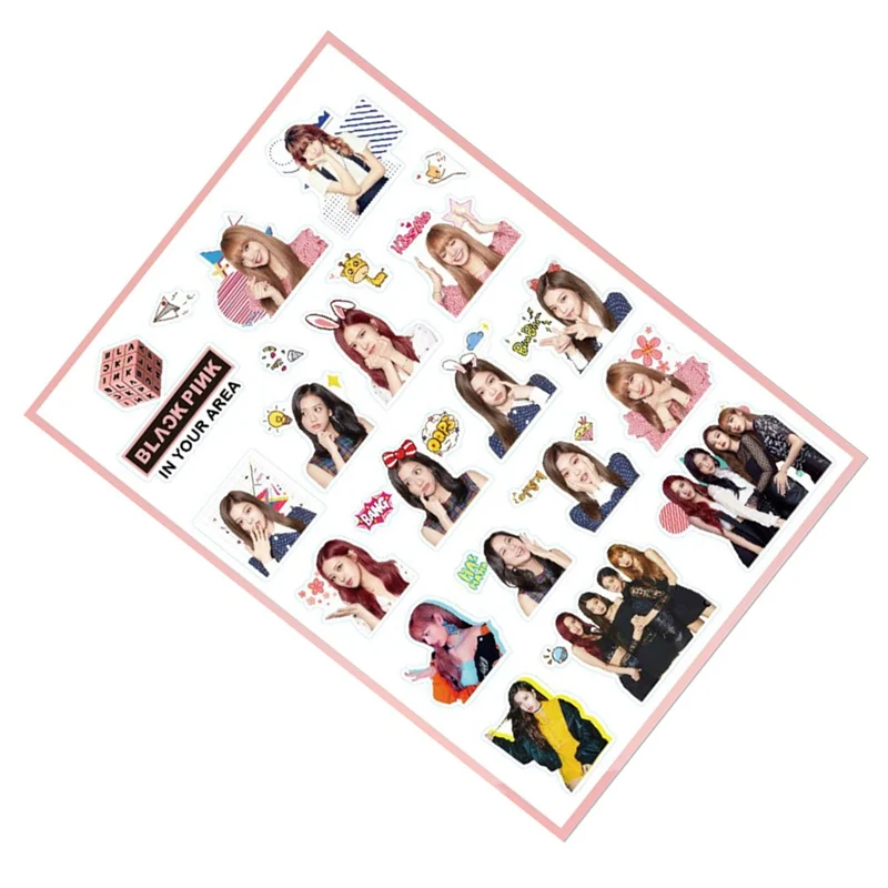 1 шт. KPOP Blackpink TWICE EXO WANNAONE BLACKPINK мультфильм Kawaii прозрачные наклейки DIY альбом Скрапбукинг Декор подарок