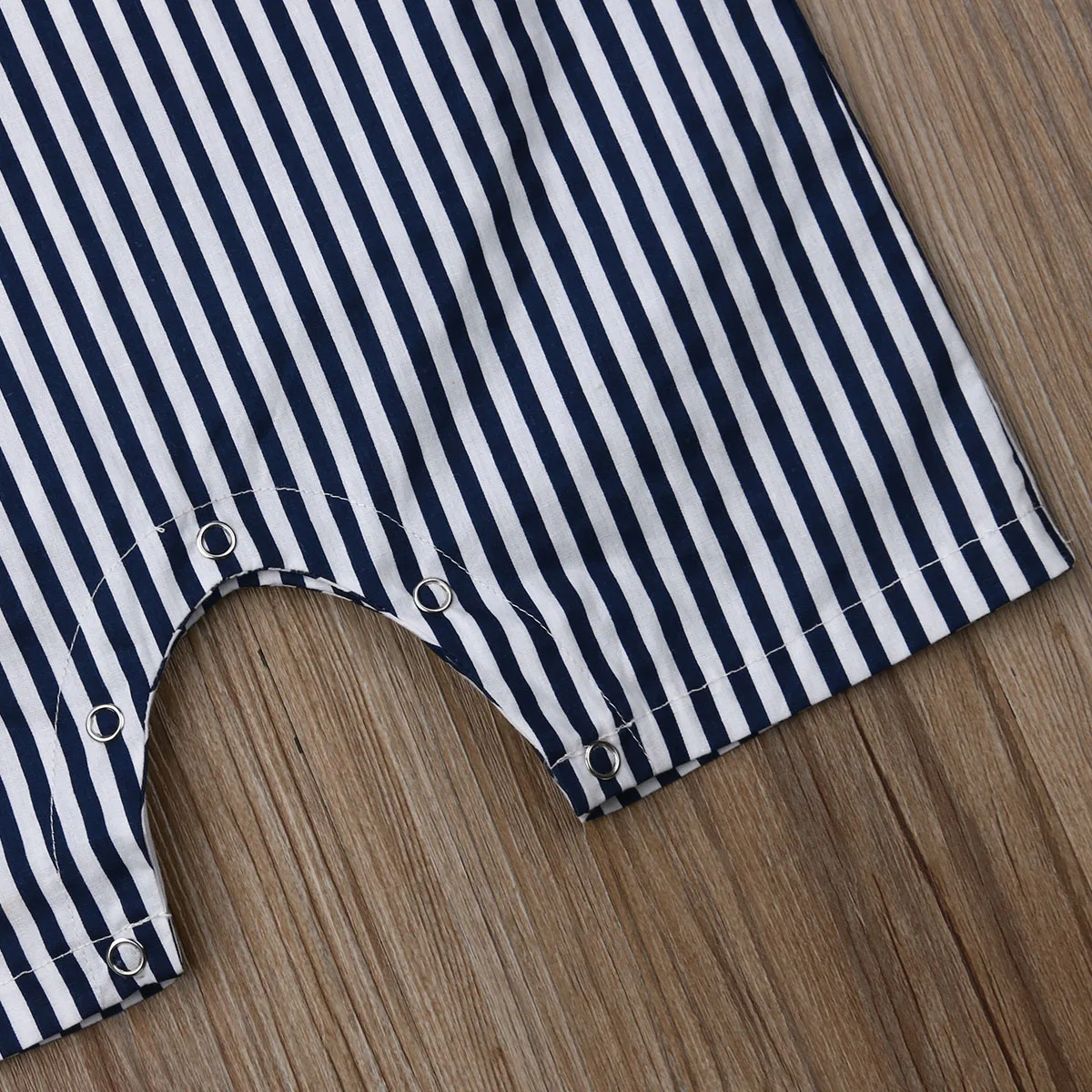 От 0 до 3 лет Летний милый комбинезон для маленьких мальчиков и девочек повседневный в синюю полоску без